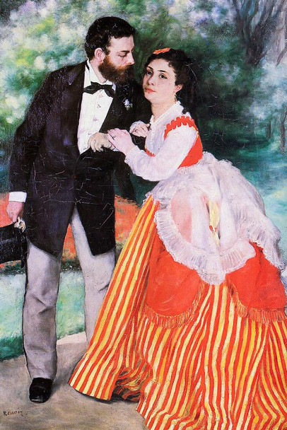 Laminated Pierre Auguste Renoir Portrait of the Couple Sisley Realism Romantic Artwork Renoir Canvas Wall Art French Impressionist Art Posters Portrait Painting Wall Decor Poster Dry Erase Sign 24x36