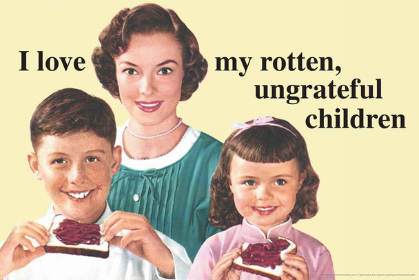 Laminated I Love My Rotten Ungrateful Children Humor Poster Dry Erase Wall Art 36x24