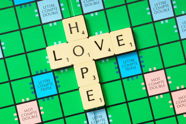 Love and Hope Boardgame Game Pieces Motivational Photo Photograph Cool Wall Decor Art Print Poster 18x12