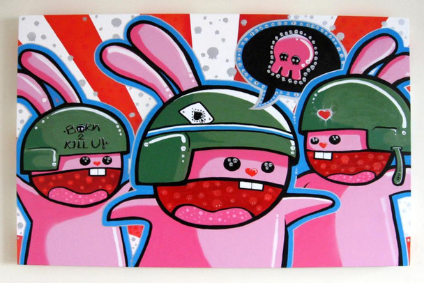 Laminated 3 Amigos graffiti cartoon bogota cundinamarca rabbit way animals protection sports columbia Poster Dry Erase Sign 24x36