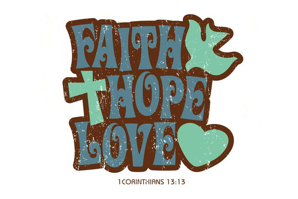 Laminated 1 Corinthians 13 Faith Hope Love Inspirational Art Print Poster Dry Erase Wall Art 36x24
