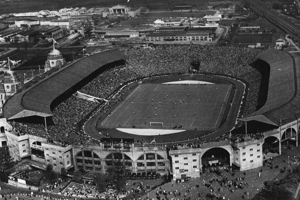 Laminated Wembley Stadium 1937 Archival Black and White B&W Photo Photograph Poster Dry Erase Sign 36x24