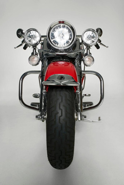 Laminated Front View of Red Motorcycle Photo Photograph Poster Dry Erase Wall Art 24x36
