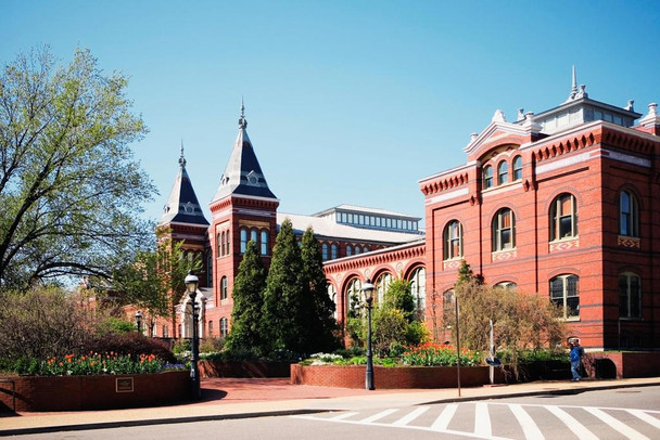 Laminated Smithsonian Institution Castle Washington DC Photo Photograph Poster Dry Erase Wall Art 36x24