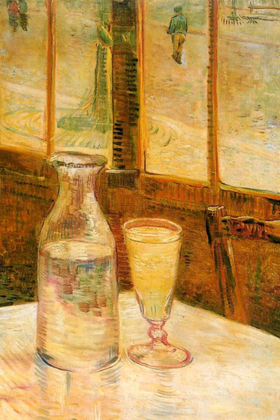 Laminated Vincent Van Gogh Absinthe Still Life Poster Absinthe With Carafe On Table 1887 Impressionist Painting Poster Dry Erase Sign 24x36