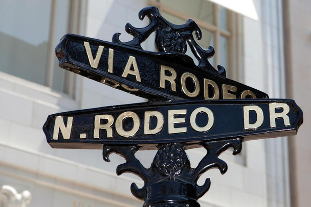 Laminated Rodeo Drive Via Rodeo Beverly Hills California Street Photo Photograph Poster Dry Erase Wall Art 36x24