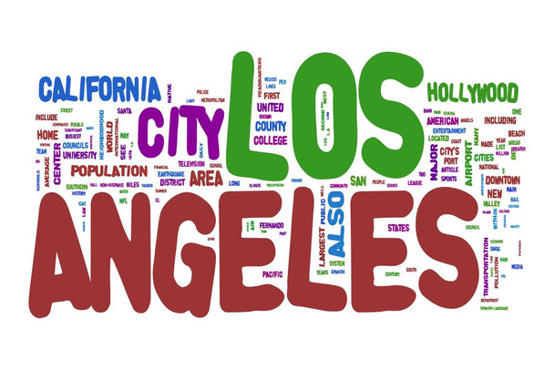 Laminated Los Angeles California Illustration Art Print Poster Dry Erase Wall Art 36x24