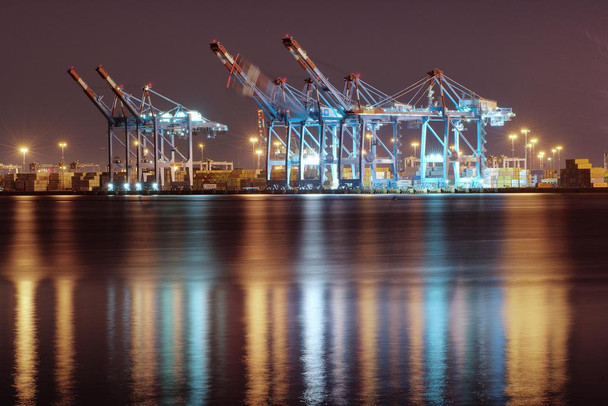 Laminated Container Terminal Port Newark Elizabeth New Jersey Photo Photograph Poster Dry Erase Wall Art 36x24