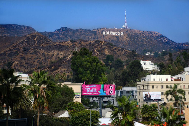 Laminated Hollywood Sign American Cultural Icon Los Angeles California Photo Photograph Poster Dry Erase Wall Art 36x24