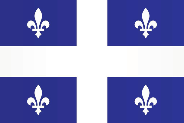 Laminated Flag of Quebec Canada Province Poster Dry Erase Sign 24x36