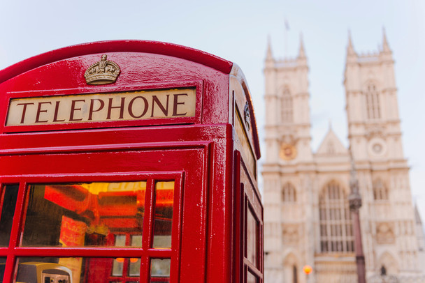 Iconic London Red Phone Booth Westminster Abbey Photo Photograph Cool Wall Decor Art Print Poster 18x12