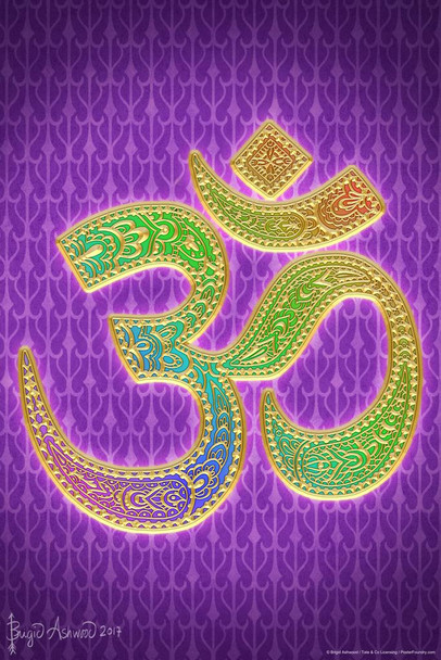 Laminated Ornate Om by Brigid Ashwood Art Print Poster Dry Erase Wall Art 24x36