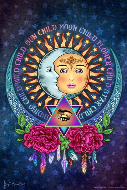 Laminated Star Child Wild Child 2 by Brigid Ashwood Art Print Poster Dry Erase Wall Art 24x36