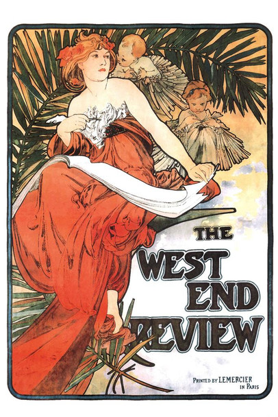 Laminated Alphonse Mucha The West End Review Art Nouveau Vintage Art Print Advertisement Poster Dry Erase Sign 24x36