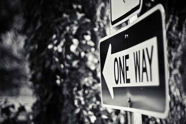 Laminated One Way Black and White B&W Directional Photo Art Print Cool Wall Art Poster Dry Erase Wall Art 36x24