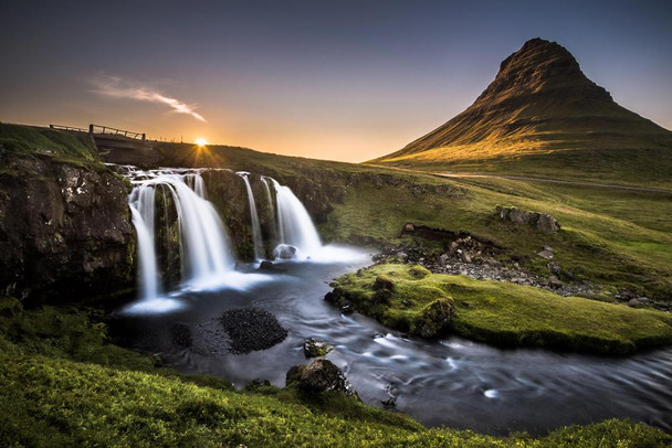 Laminated Fairy Tale Countryside in Iceland Photo Art Print Cool Wall Art Poster Dry Erase Wall Art 36x24