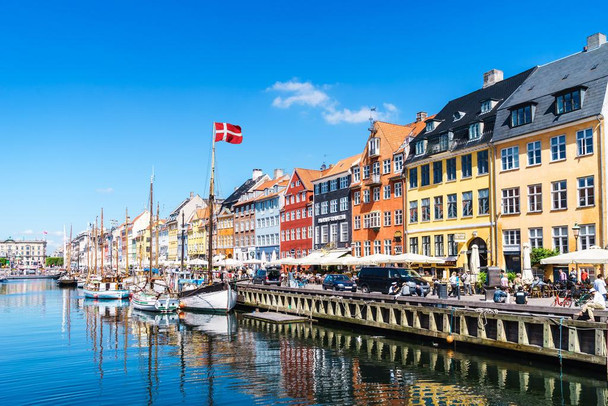 Laminated Nyhavn District Copenhagen Denmark Photo Art Print Cool Wall Art Poster Dry Erase Wall Art 36x24