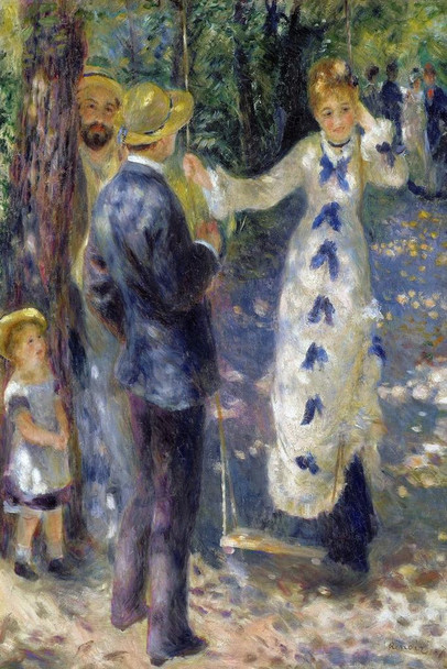 Laminated Pierre Auguste Renoir The Swing Impressionist Style French 1876 Oil Canvas Painting Cool Wall Art Poster Dry Erase Wall Art 24x36