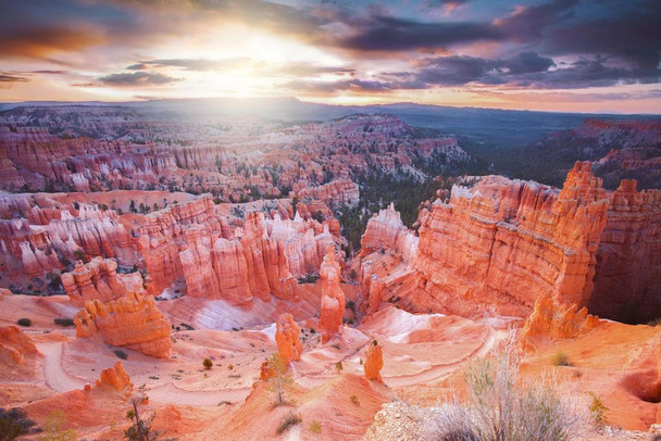 Laminated Sunrise at Bryce Canyon National Park Utah Photo Art Print Poster Dry Erase Wall Art 36x24