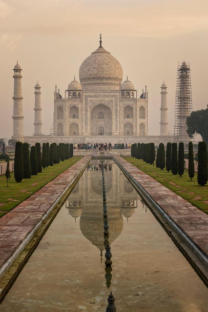 Laminated Taj Mahal at Sunrise Agra India Photo Art Print Poster Dry Erase Sign 24x36