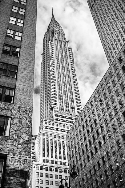 Laminated Looking up at the Chrysler Building New York City Photo Art Print Poster Dry Erase Wall Art 24x36