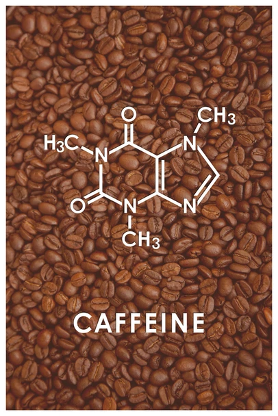 Caffeine Coffee Molecule Science Beans Funny Cool Wall Art Print Poster 12x18