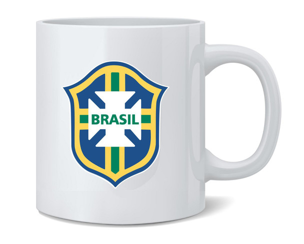 Brazil Futbol Soccer National Team Football Crest Mug 12oz