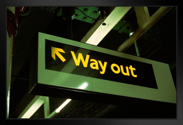 Way Out Sign London Underground Black Wood Framed Poster 14x20