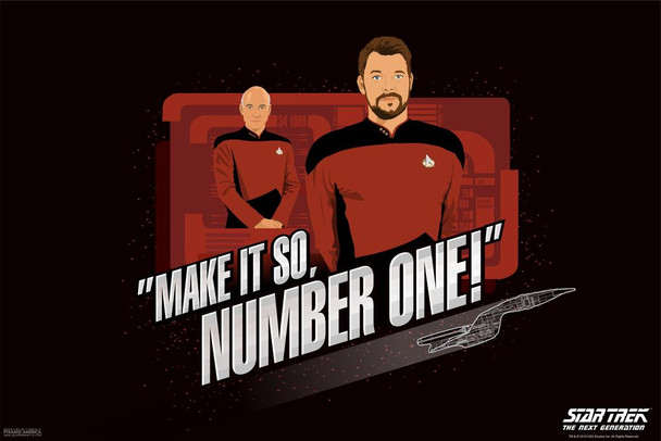 Star Trek The Next Generation Make It So TV Show Laminated Dry Erase Sign Poster 12x18