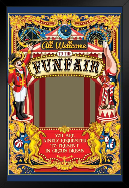 Circus Carnival Funfair Retro Do It Yourself Picture Frame Black Wood Framed Art Poster 14x20