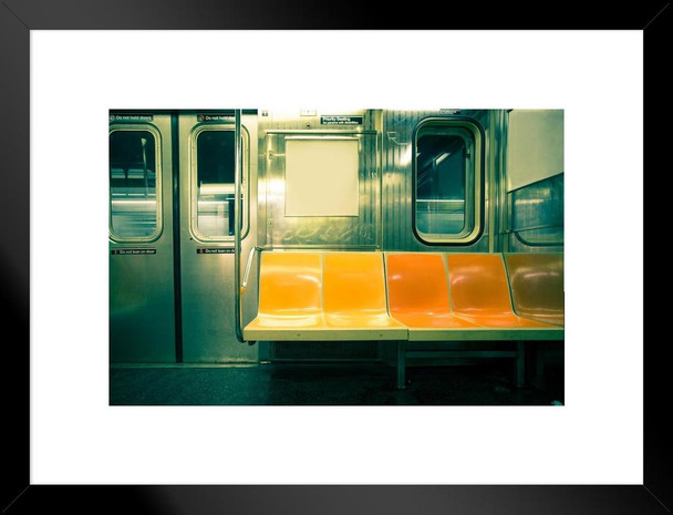 New York City NYC Subway Car Authorized Photo Matted Framed Art Print Wall Decor 20x26 inch