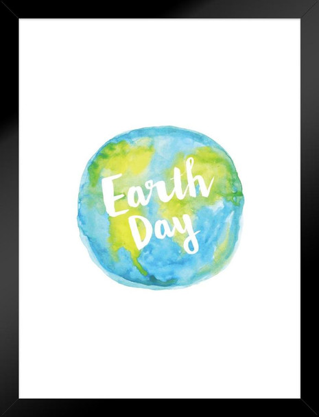 Earth Day Watercolor Go Green Conservation Environmental Matted Framed Art Print Wall Decor 20x26 inch