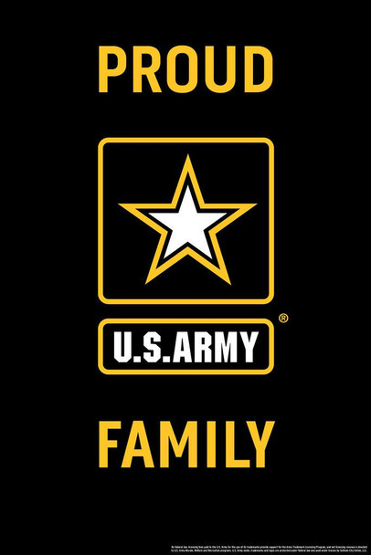 Proud US Army Family Logo USA American Military Veteran Motivational Patriotic Officially Licensed Thick Paper Sign Print Picture 8x12