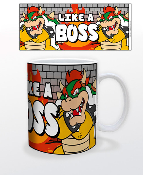 Super Mario Bros Bowser Like A Boss Retro Vintage Video Game Gamer Ceramic Coffee Mug Tea Cup Fun Novelty Gift 12 oz