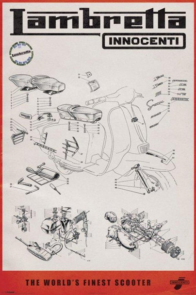 Lambretta Line Drawing Poster 24x36