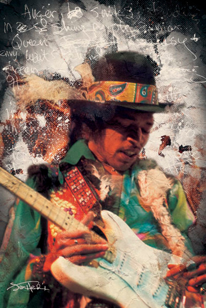 Jimi Hendrix Blowin My Mind Music Poster 24x36