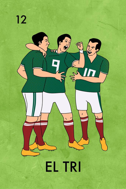 Laminated El Tri Mexico Soccer Futbol Mexican Lottery Parody Funny Poster Dry Erase Wall Art 24x36