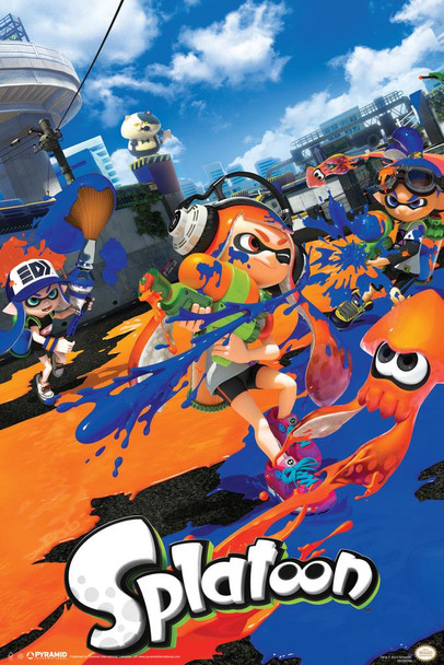 Laminated Splatoon Ink Or Be Inked Video Game Gaming Poster Dry Erase Sign 24x36