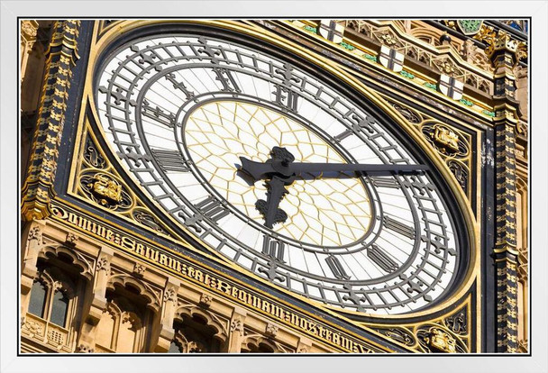 Big Ben Houses of Parliament Westminster London England UK Photo Photograph White Wood Framed Poster 20x14