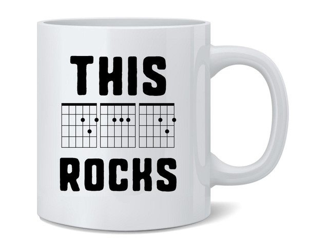 This Dad Rocks Guitar Chords Dad Fathers Day Coffee Mug 12oz