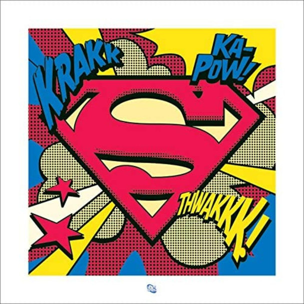 Superman DC Comics Ka Pow Pop Art Pop Shield 16x16 Inches