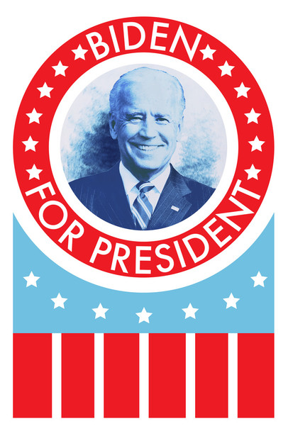 Joe Biden 2020 Sign For President Retro Circle Logo American Flag Vote Democrat Presidential Election Campaign Cool Wall Decor Art Print Poster 12x18