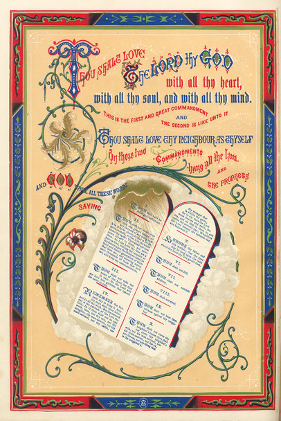 The Ten Commandments Illustration Cool Wall Decor Art Print Poster 12x18