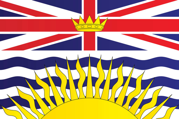 Flag of British Columbia Province Canada Cool Wall Decor Art Print Poster 12x18