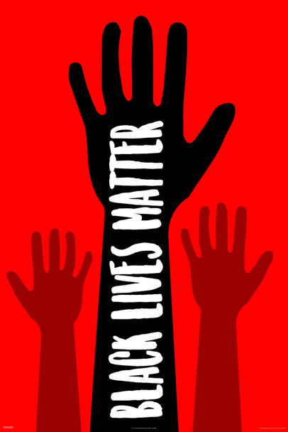 Black Lives Matter Raised Hand Racial Equality Civil Rights Movement Protest BLM Motivational Cool Wall Decor Art Print Poster 12x18