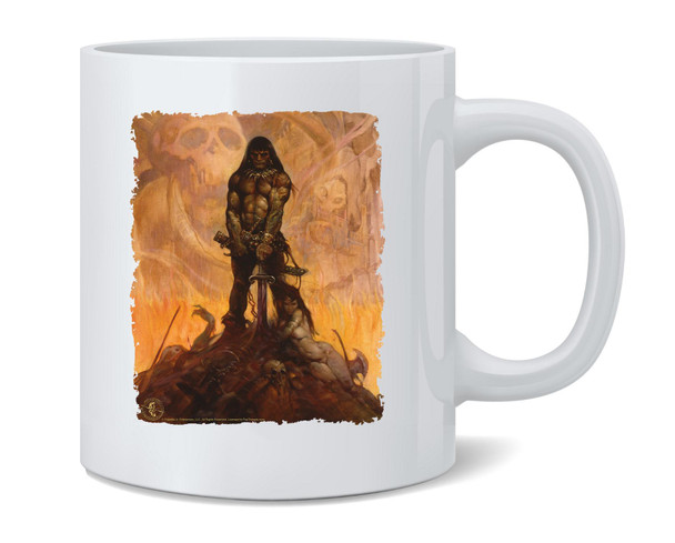 Barbarian Original Image by Frank Frazetta Art Ceramic Coffee Mug Tea Cup Fun Novelty Gift 12 oz