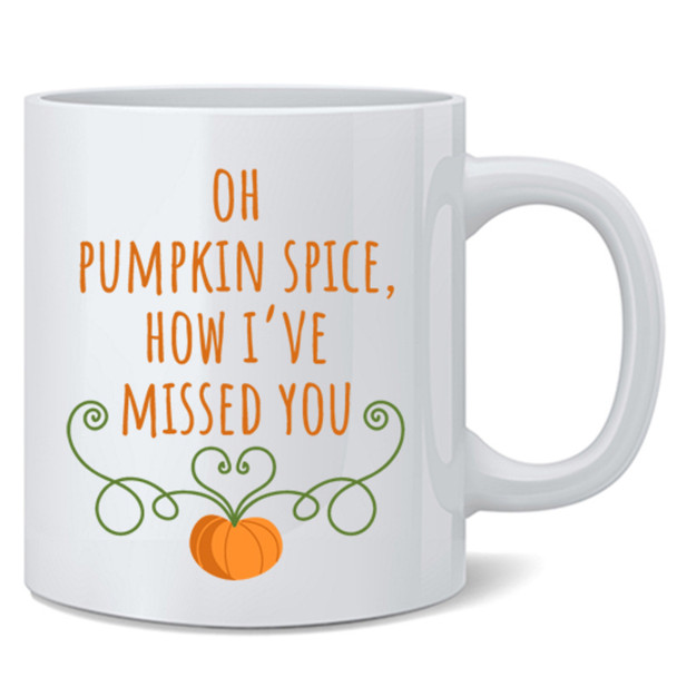 Oh Pumpkin Spice How I Missed You Funny Cute Fall Ceramic Coffee Mug Tea Cup Fun Novelty Gift 12 oz