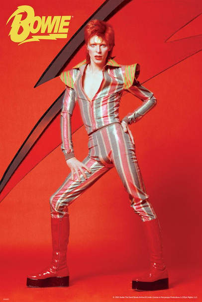 Laminated David Bowie Glam Rock 1973 Aladdin Sane Tour Music Poster Dry Erase Sign 24x36