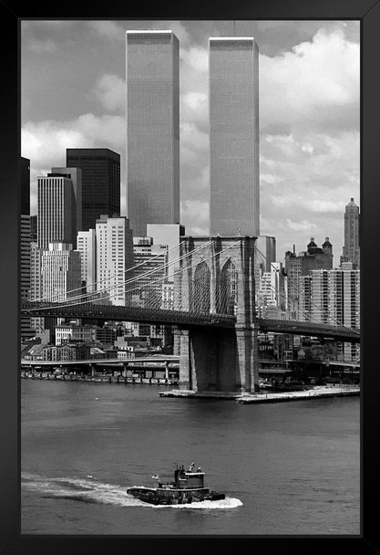 World Trade Center New York City 1976 Photo Black Wood Framed Art Poster 14x20