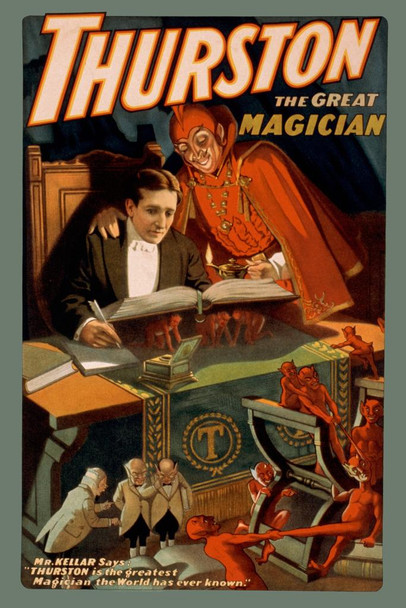 Laminated Thurston The Great Magician Imps Poster Dry Erase Sign 12x18